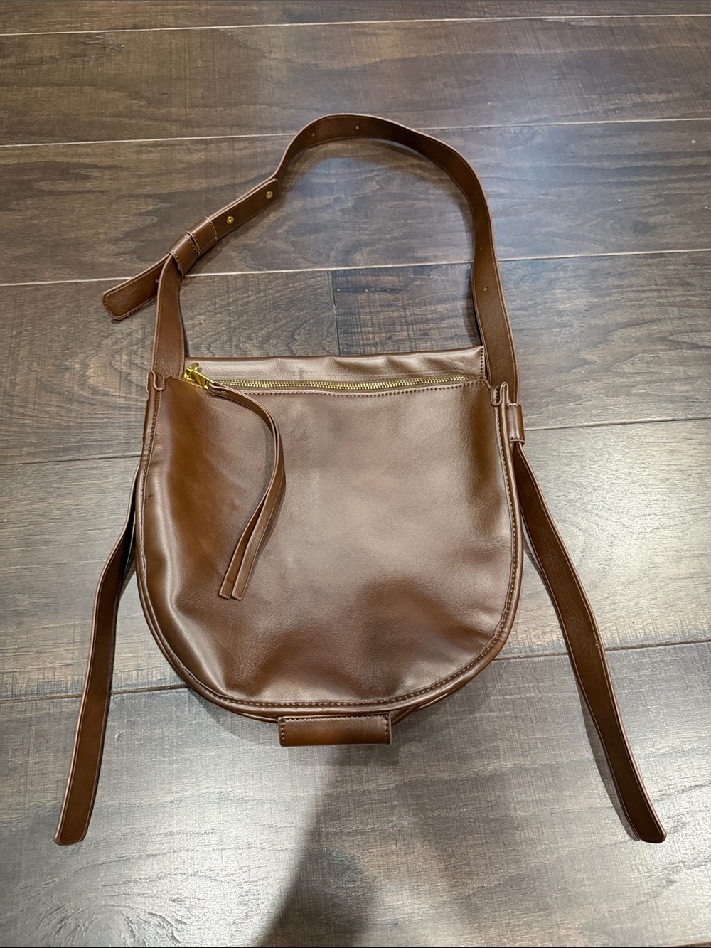 Antik Kraft Chestnut Brown Faux Leather Crossbody Bag